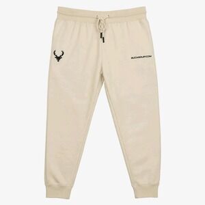 Bucked Up Mens Joggers Sweatpants XXL Cream Beige Antler Logo Athleisure Pockets
